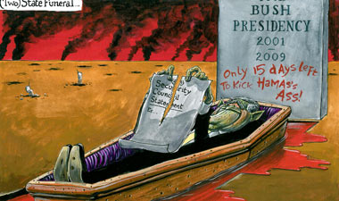 05.12.09: Martin Rowson on George Bush and Israel